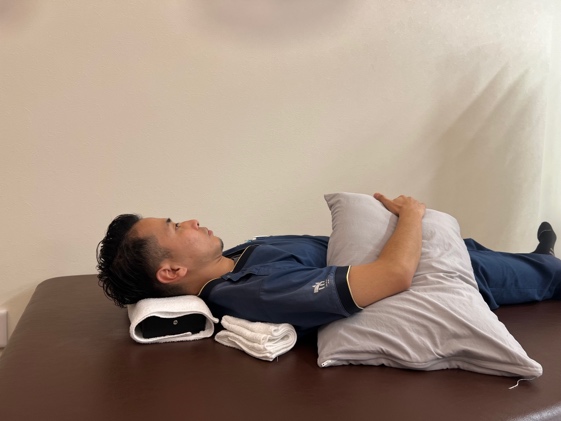 安楽な就寝時の姿勢指導